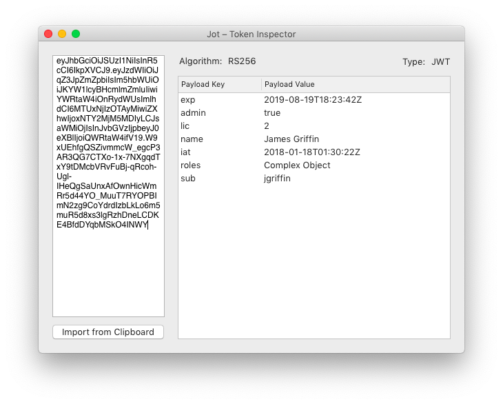 Image of Token Inspector UI